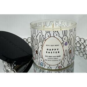 Bath & Body Works HAPPY EASTER TUTTI FRUITI JELLY BEANS 3 Wick Candle NEW